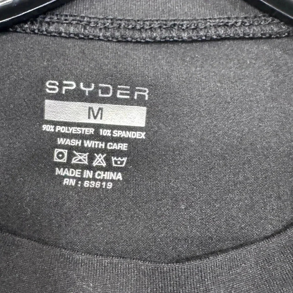 Spyder Men’s Athletic Performance Tee Shirt Fitted Black Size M - Picture 9 of 10